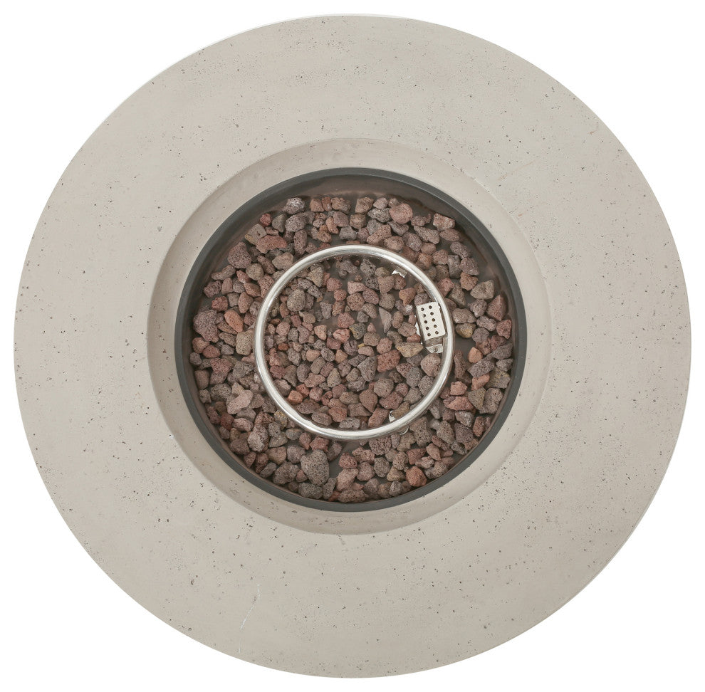 Hearth Outdoor 50,000 BTU Circular Fire Pit, No Tank Holder, Light Gray