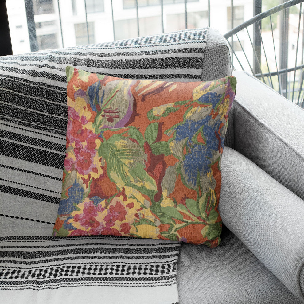 Plutus Multi-Color Garden Floral Luxury Throw Pillow, 20"x30"