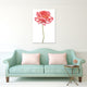 Pink Rose Wall Art Frameless Free Floating Tempered Art Glass, 32"x 48"