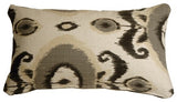 Pillow Decor - Bold Gray Ikat 12 x 20 Decorative Pillow