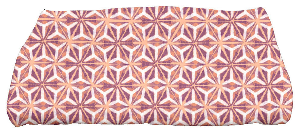Water Mosaic, Geometric Print Bath Towel, Purple