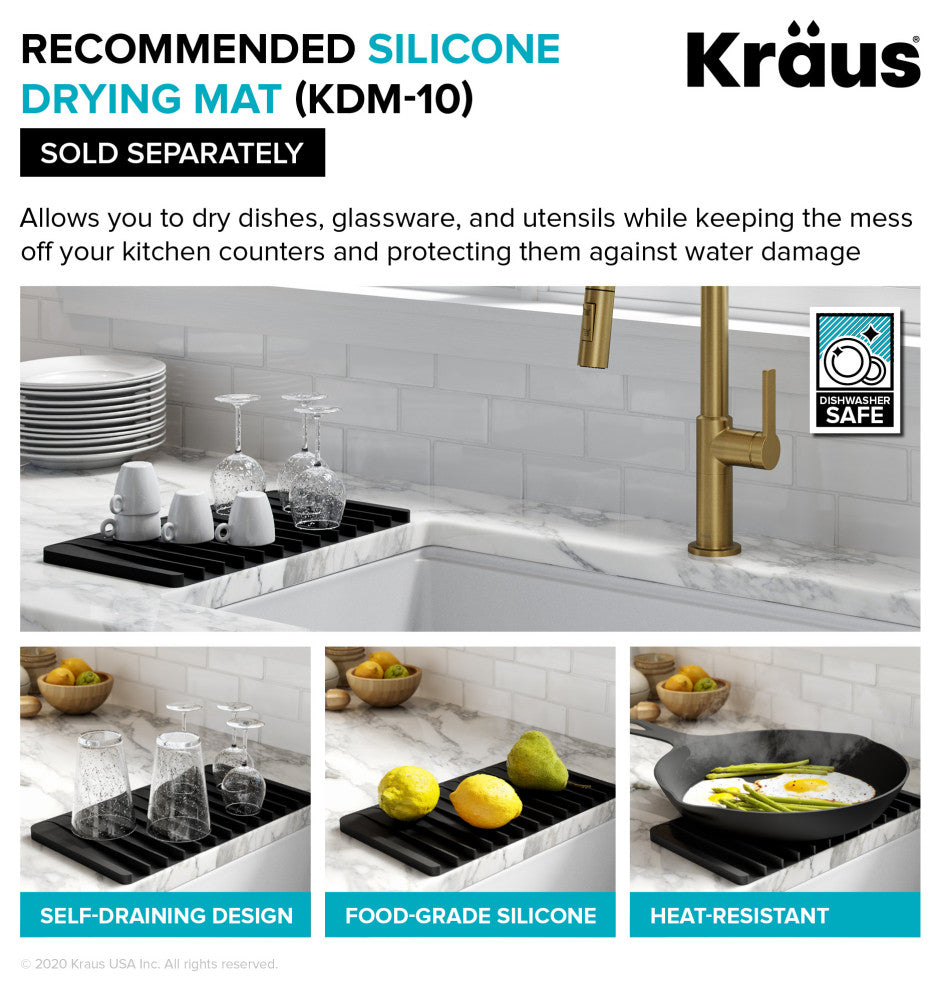 24" Undermount Stainless Steel Kitchen Sink, Pull-Down Faucet SSCH w Dispenser