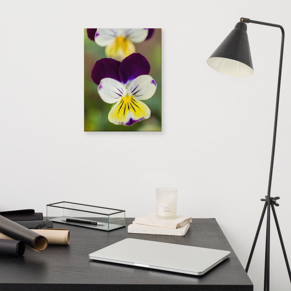 Pretty Little Violets Floral Nature Photography Canvas Wall Art Print, 12" X 16"