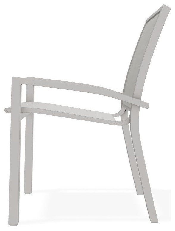 Kendall Sling Stackable Outdoor Dining Chair, Deacon/Warm Gray