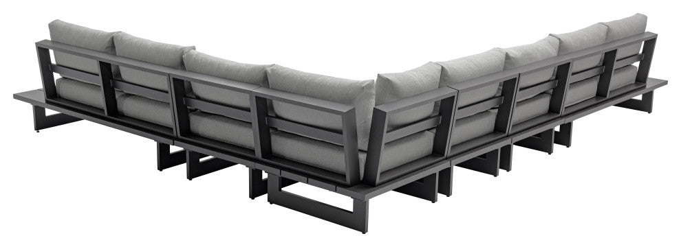 Maldives Grey Water Resistant Fabric Outdoor Patio Modular Sectional