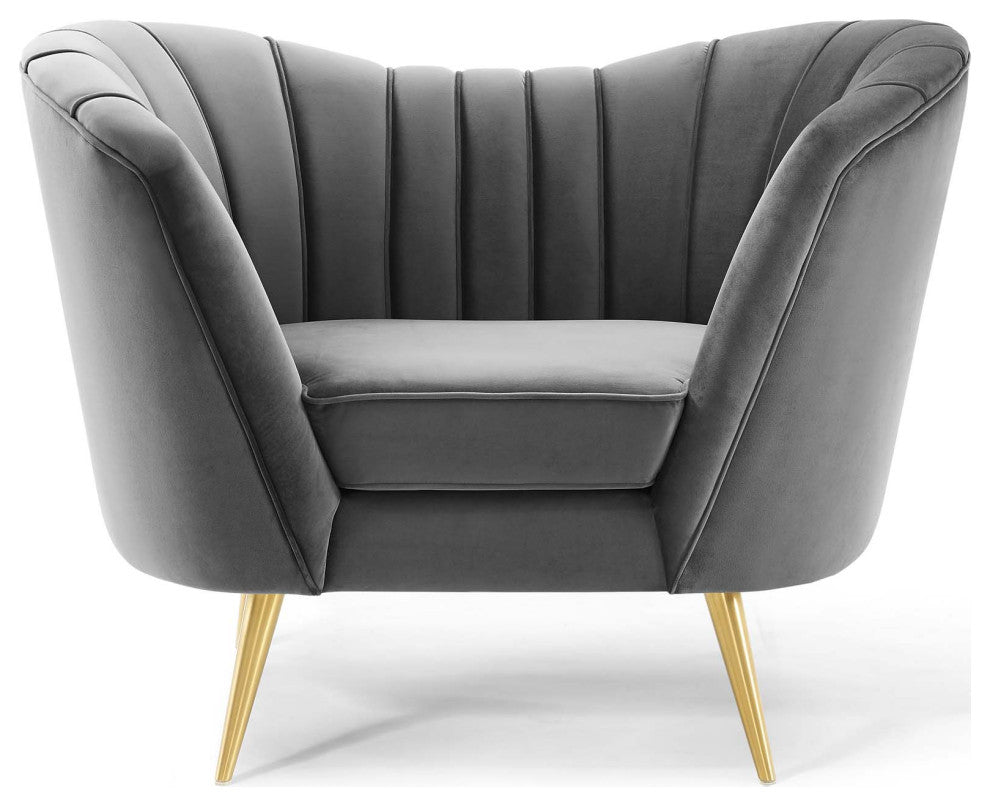 Opportunity Performance Velvet Armchair Gray