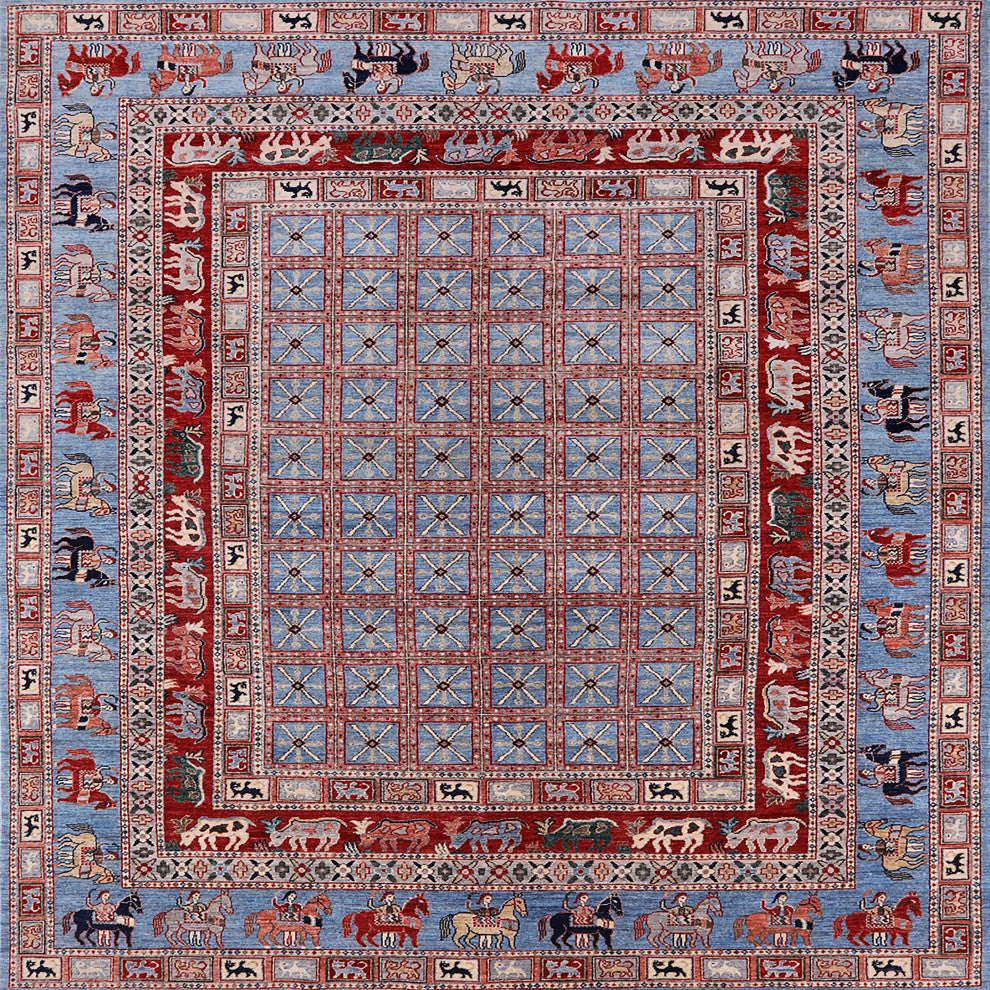 Ahgly Company Indoor Square Mid-Century Modern Area Rugs, 8' Square