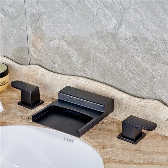 Ottawa Waterfall LED Bathroom Sink Faucet In Oil Rubbed Bronze Finish
