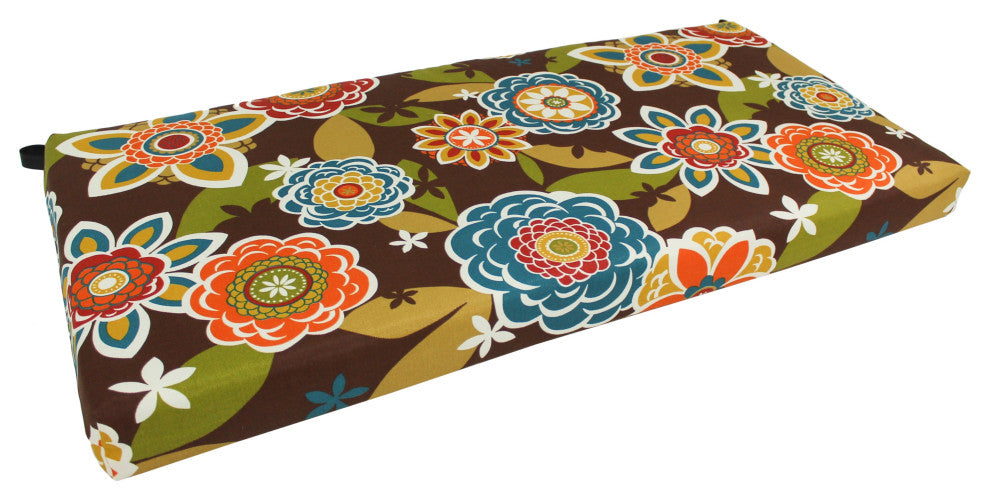 45"x19" Outdoor Spun Polyester Loveseat Cushion, Annie Chocolate