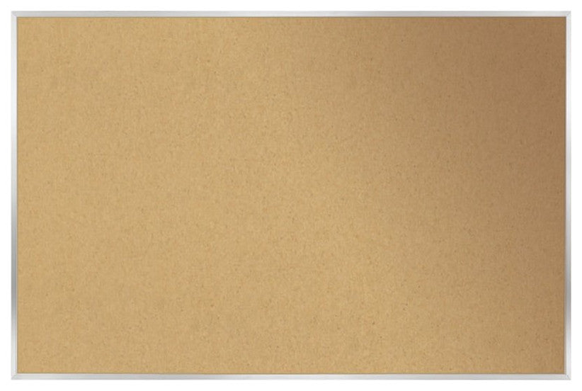Ghent 48.5" x 60.5" Silver Aluminum Frame Natural Cork Bulletin Board