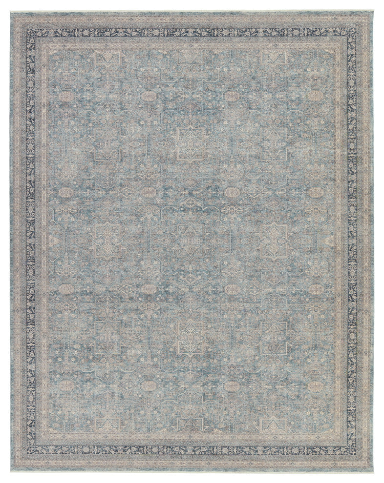 Jaipur Living Brinson Oriental Blue/ Taupe Runner Rug 3'X8'