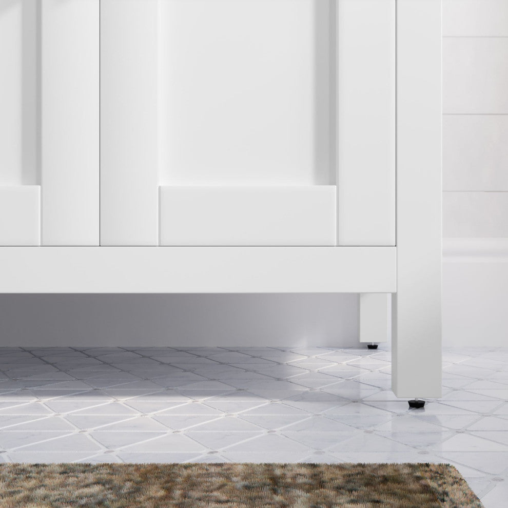 The Oswald Bathroom Vanity, White, 72", Double Sink, Freestanding