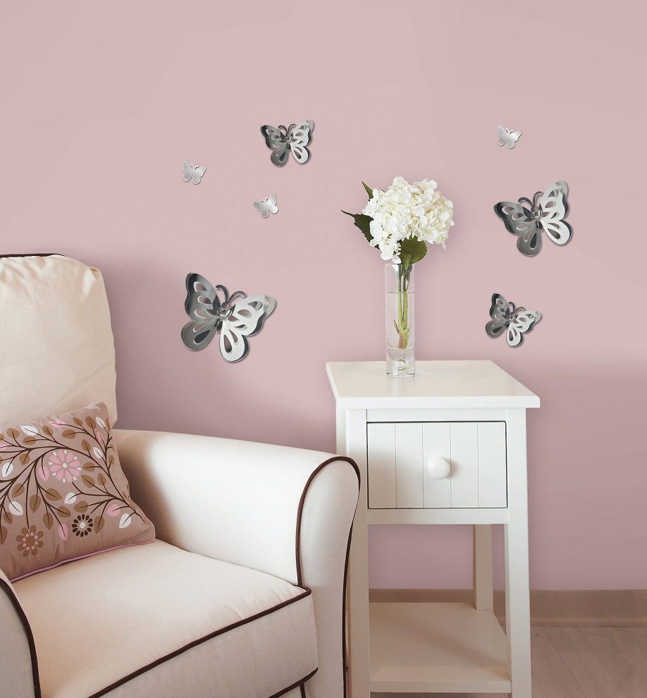 3D Butterflies Mirror Art