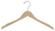 Wooden Top Hanger With Natural Finish and Inset Rubber Strips, Box of 25