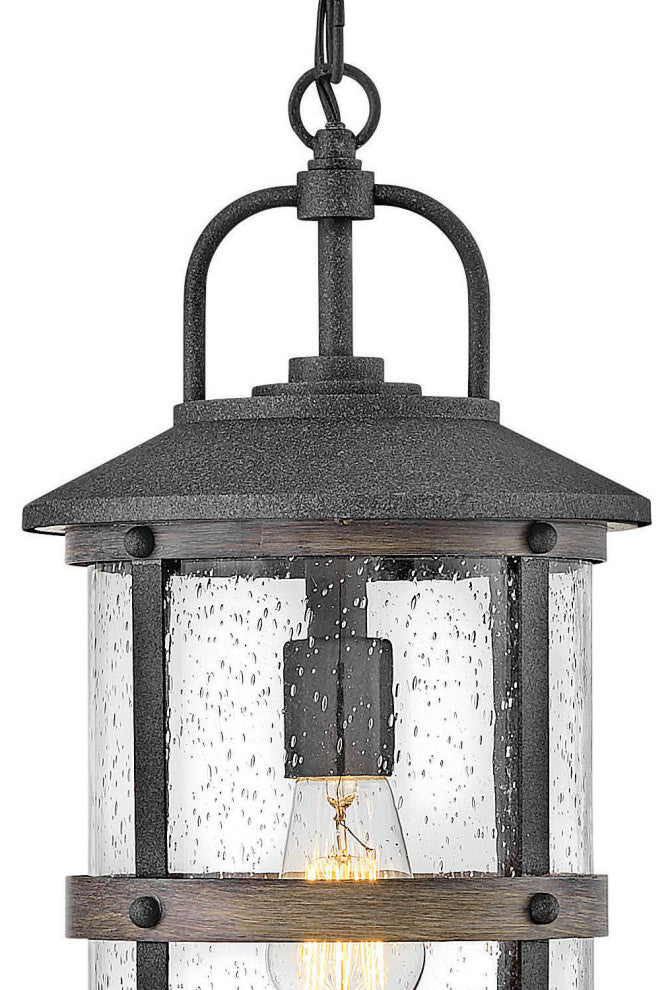 Hinkley Lakehouse Medium Hanging Lantern, Aged Zinc