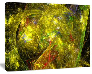 Golden Mystic Psychedelic Texture, Oversized Abstract Canvas Art Print, 60x40