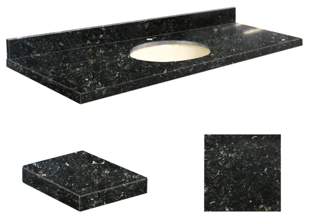 Quartz 61"x22" Vanity Top, Single Faucet Hole, Interlude, Biscuit Bowl