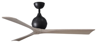 Irene-3 Paddle Fan, Matte Black, 60", Gray Ash Blades