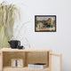 Patriotic Weathered Barn in Field Glass Plate Framed Photo Paper Wall Art Prints, Black, 12" X 16"