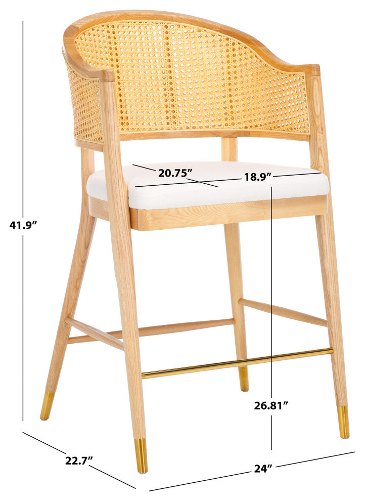 Safavieh Couture Rogue Rattan Barstool, Natural