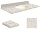 Quartz 25"x19" Vanity Top, Biscuit Bowl, Almond Delite, 4" Centerset