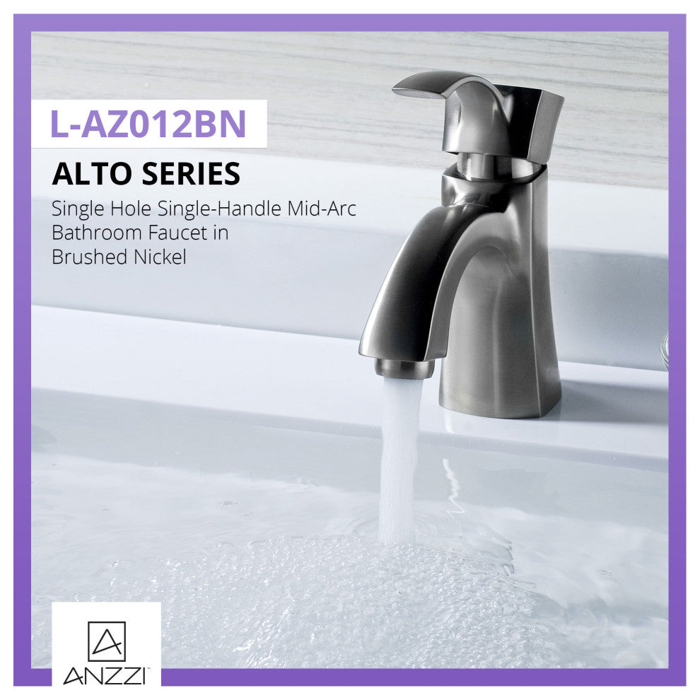 Alto Series Single Handle Bathroom Sink Faucet in Brushed Nickel