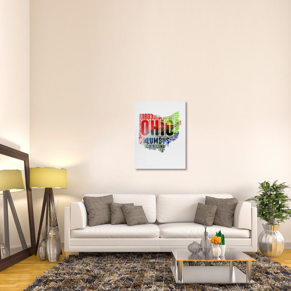 "Ohio Watercolor Word Cloud" Fine Art Print