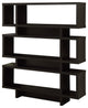 Modern 55"H Cappuccino Finish Hollow Core Bookcase