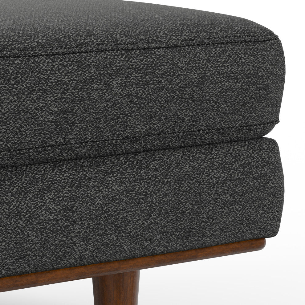 Morrison 89" Sofa and Ottoman Set, Woven-Blend Fabric, Charcoal Gray