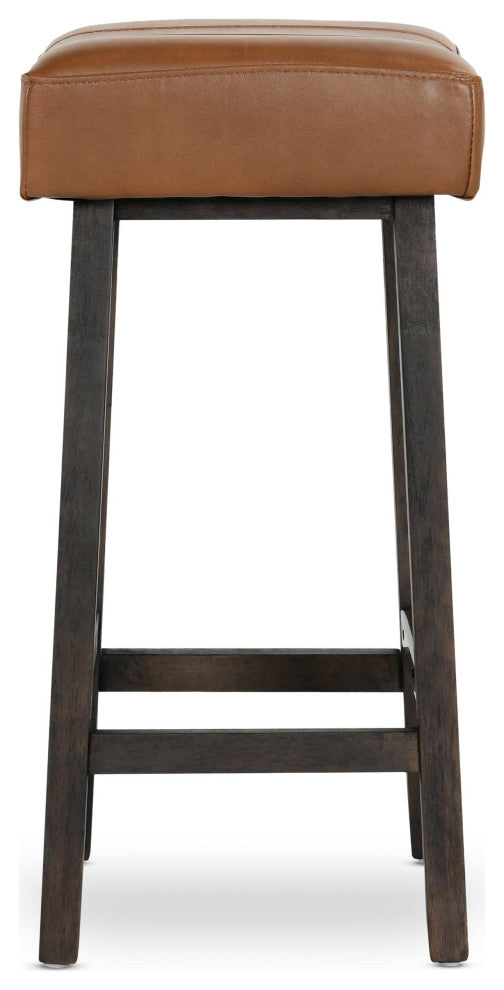 Laurie Backless Counterstool 26", Caramel, Dark Brown Legs