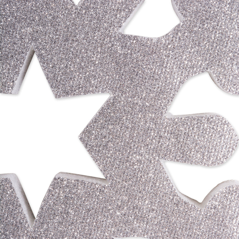 Hanging Foam Silver Snowflake, Set of 2