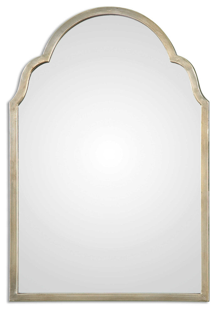 Uttermost Brayden Petite Arch Mirror | Silver Arch Wall Mirror