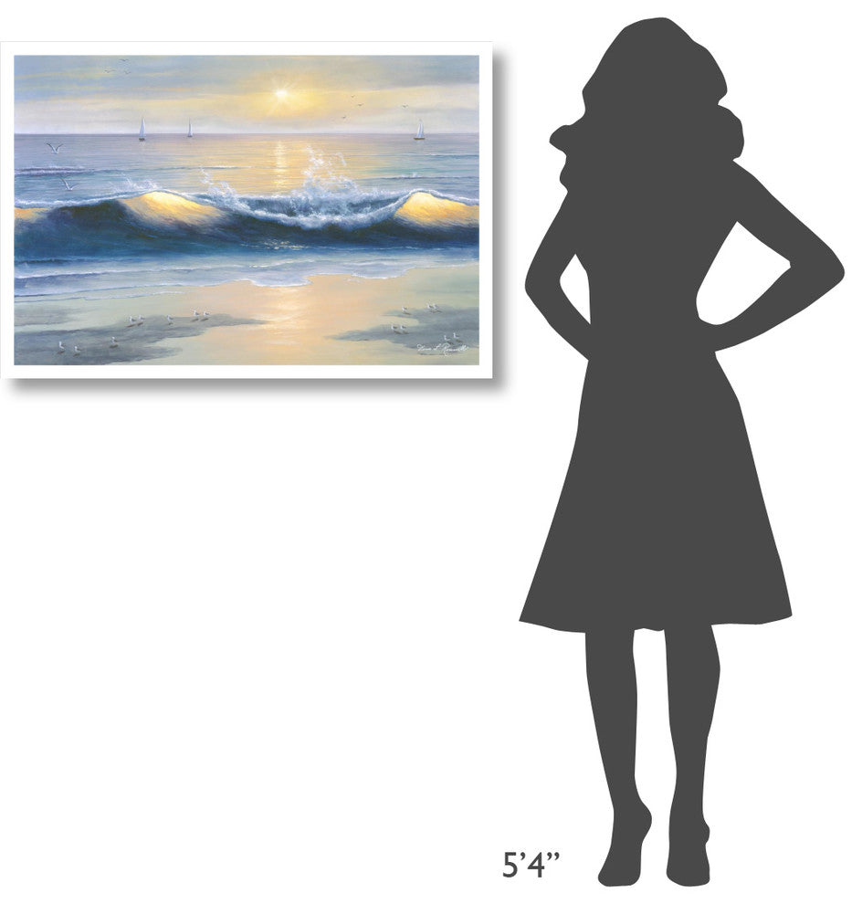 "Blue Waves" Digital Paper Print by Diane Romanello, 38"x26"