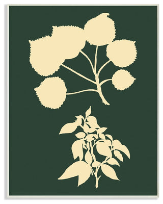 Plant Silhouette Yellow Green Design, 10"x15"