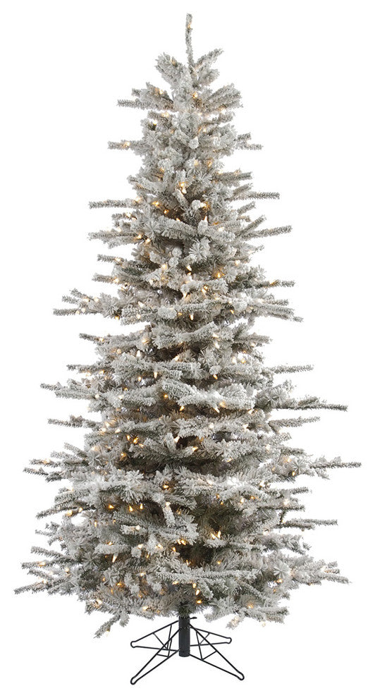 Vickerman Flocked Slim Sierra Tree, 8.5', Clear Lights