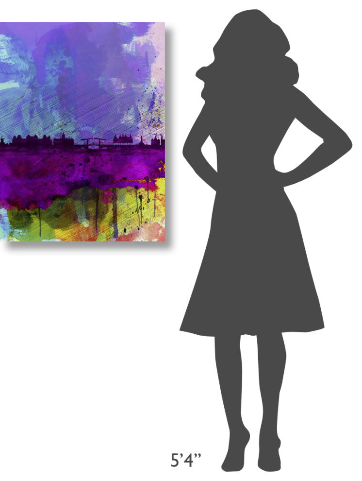 "Amsterdam Watercolor Skyline" Fine Art Print