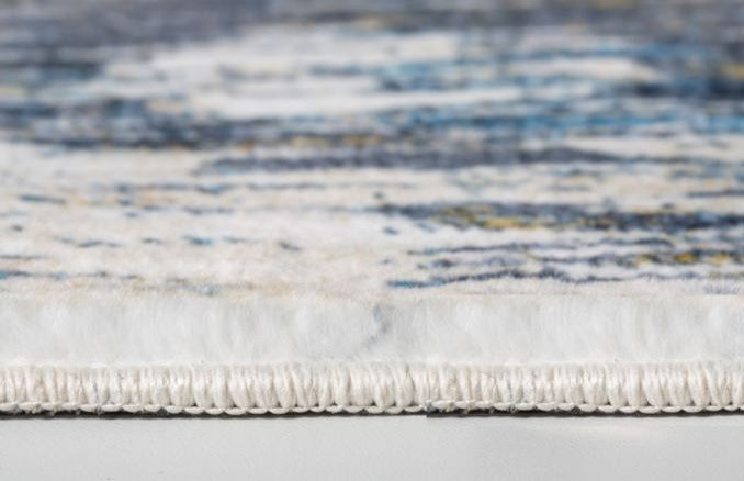 6"x9" Blue Gold Abstract Painting Modern Area Rug