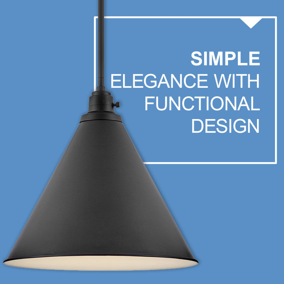 Hinkley Arti 14.5" Medium Pendant Light, Black