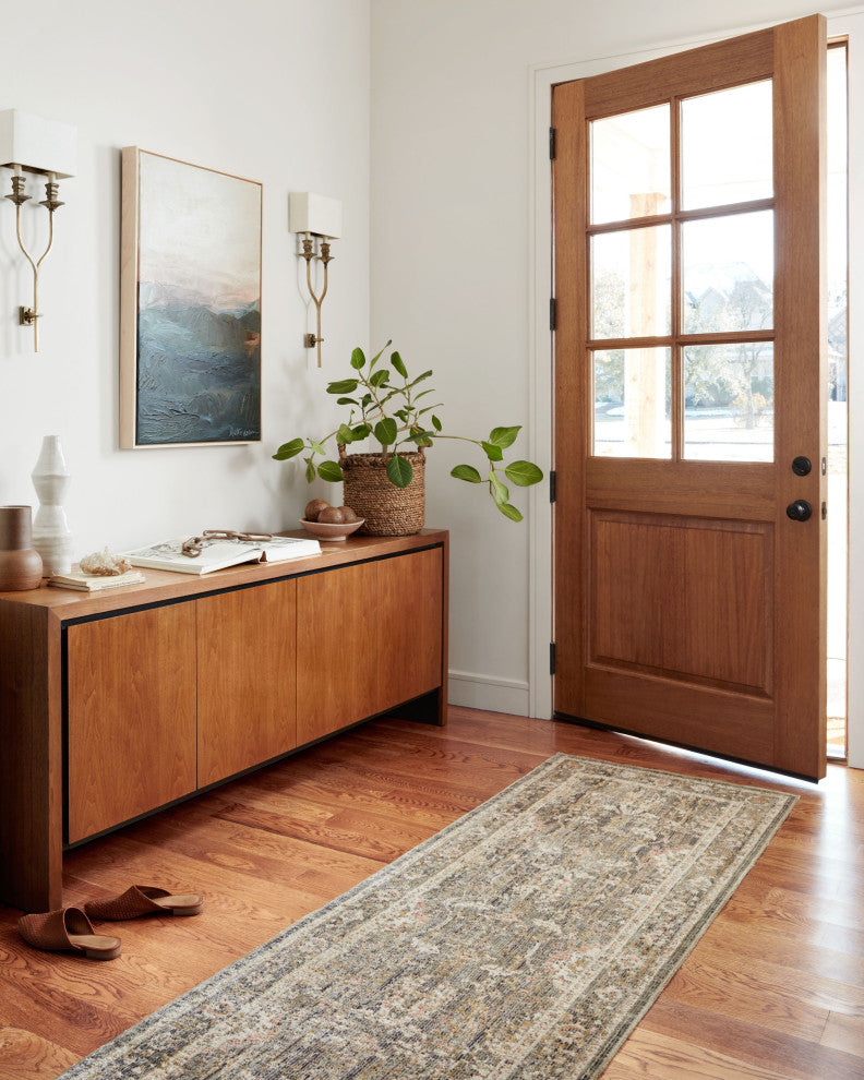 Chris Loves Julia x Loloi Rosemarie Area Rug, Sage/Blush, 5' X 7'-10"