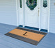 Rosewood Black/Beige 24"x36" Rubber And Coir Monogrammed Doormat, L