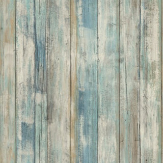 Blue Distressed Wood Peel and Stick Wallpaper