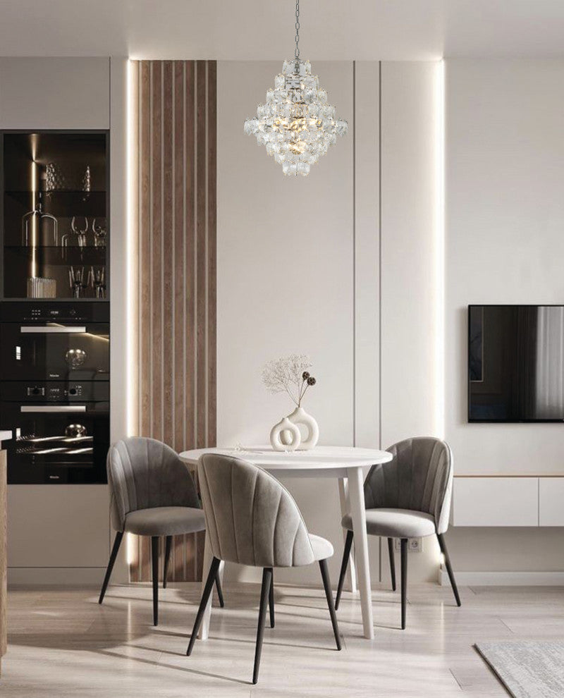 Clear Crystal Chandelier With Chrome Hardware