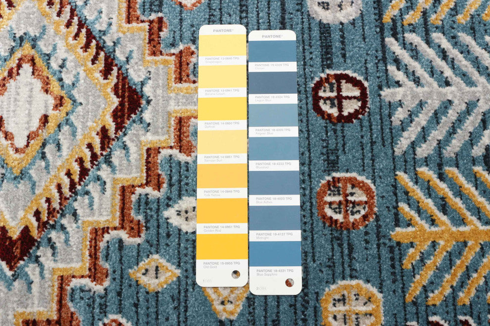 Aqua Gypsy Area Rug, Blue, 2'6"x8'