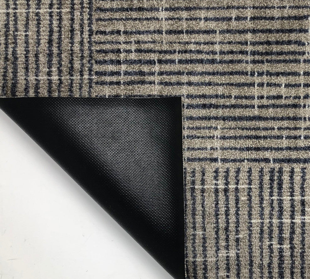 2' x 6' Modern Geo Lines, Squares Washable Runner Rug