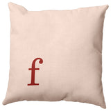 18"x18" Modern Monogram Decorative Throw Pillow, Maple Red