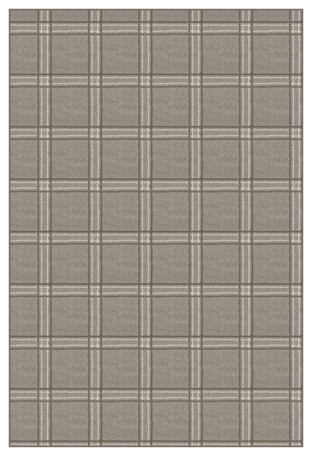 Fossil Herrington Plaid Area Rug Milliken Tactesse Nylon, 6'x7'
