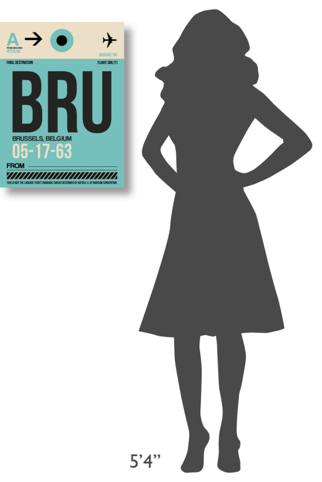 "BRU Brussels Luggage Tag 1" Fine Art Print