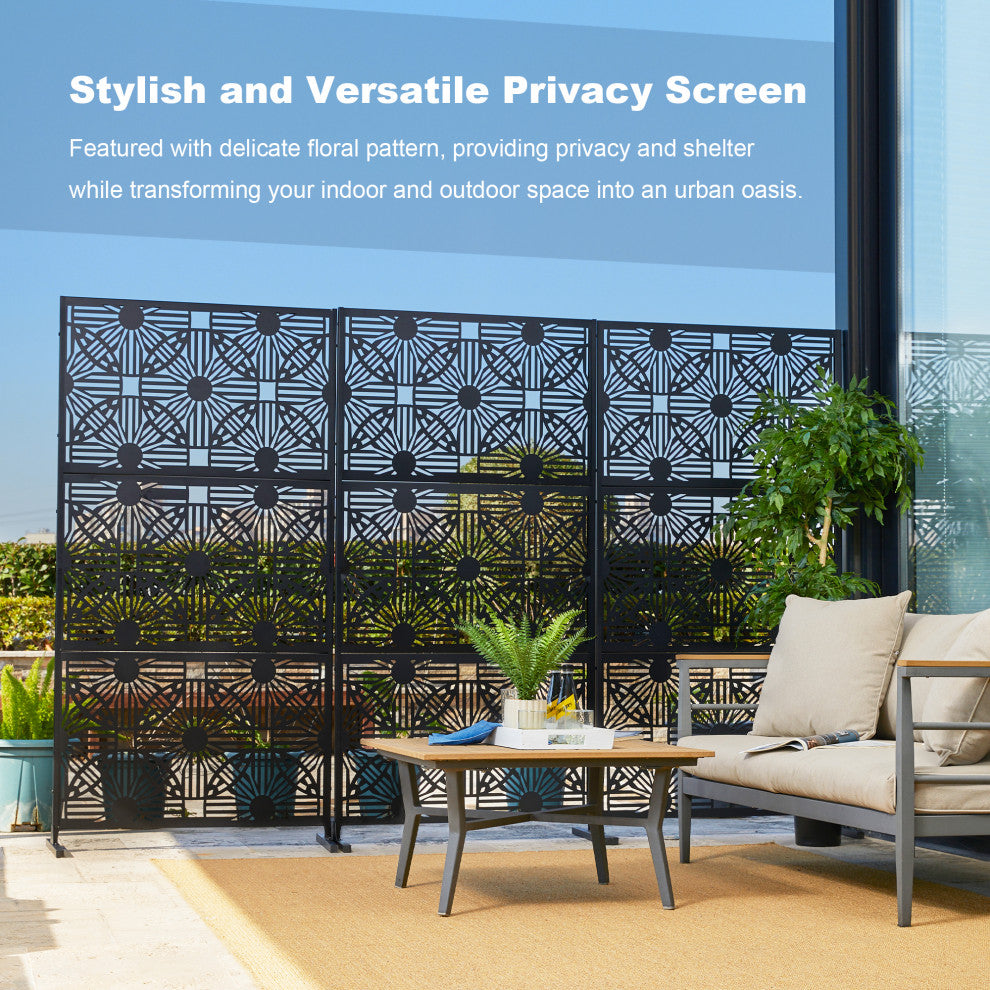6ft Galvanized Steel Privacy Screen Fence
