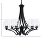 Zilo 6 Light Chandelier, Matte Black Finish With 5" Clear Bubble Glass