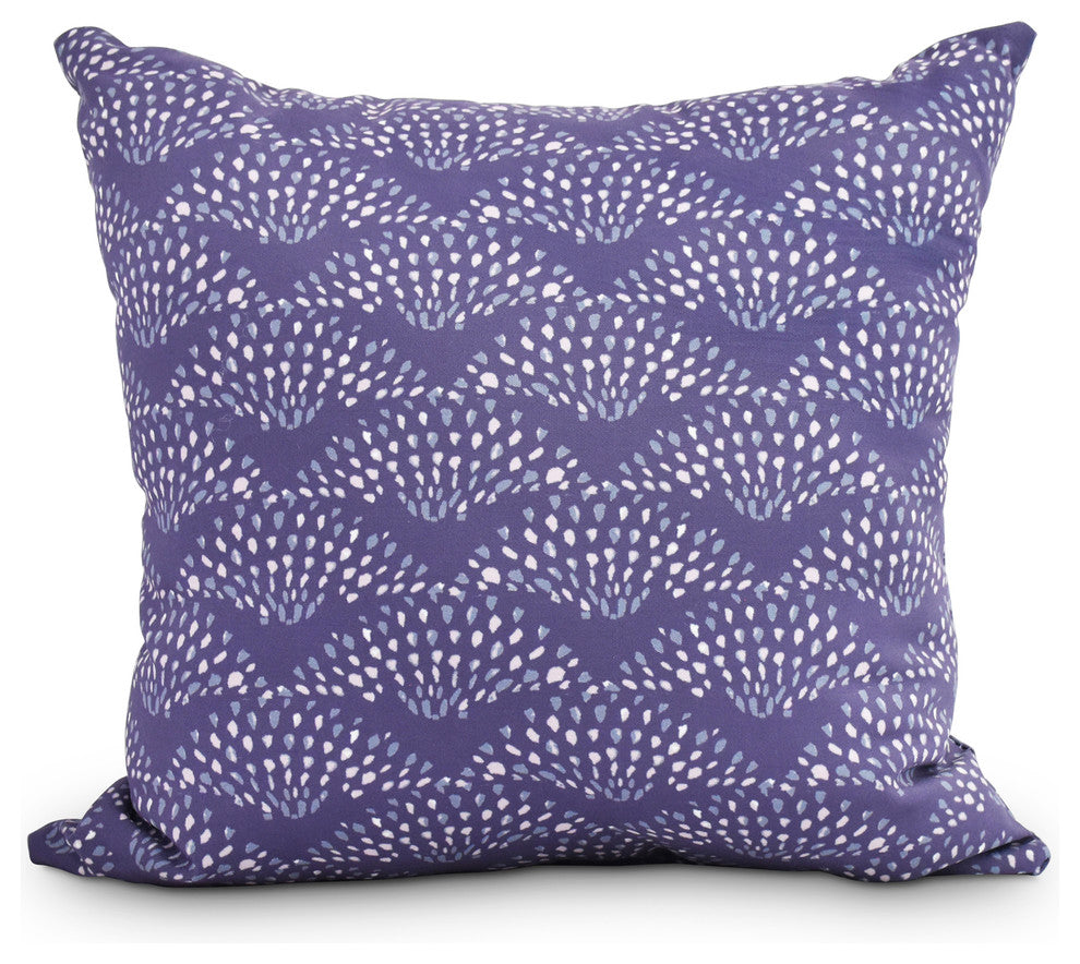 Fan Dance 20" Purple Geometric Print Decorative Throw Pillow